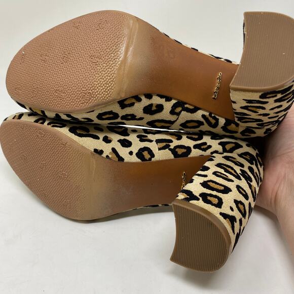 Linea Paolo Women's Size 7 Pumps Leopard Print Chunky Heels - Picture 5 of 6